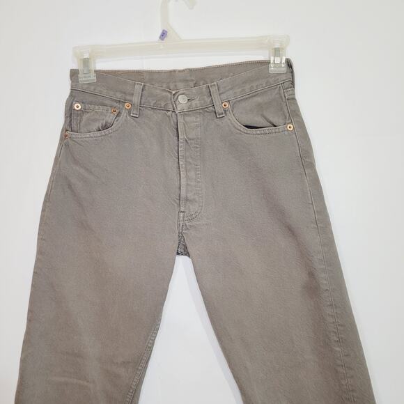 Vintage Levi's 501 button fly grey straight leg jeans size 30/32 90s Classic - Picture 3 of 12